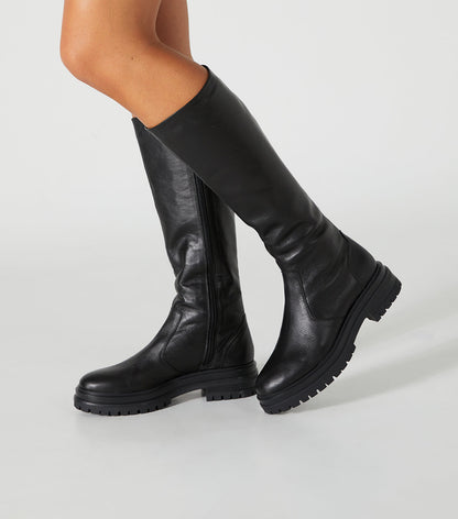 Wanda Black Venice Calf Boots | Tony Bianco