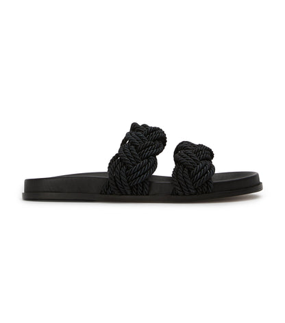 Lucky Black Rope Sandals | Tony Bianco