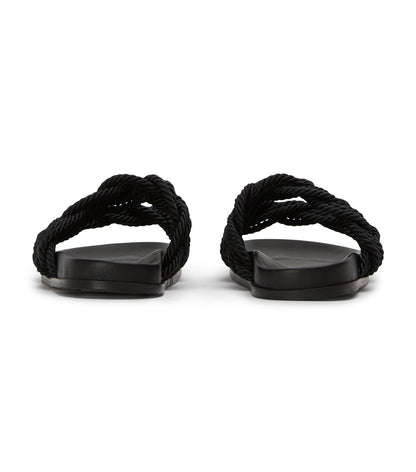 Lucky Black Rope Sandals | Tony Bianco