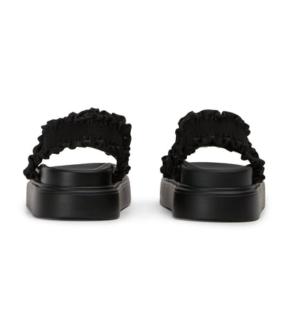 Jerry Black Ruffle Sandals | Tony Bianco