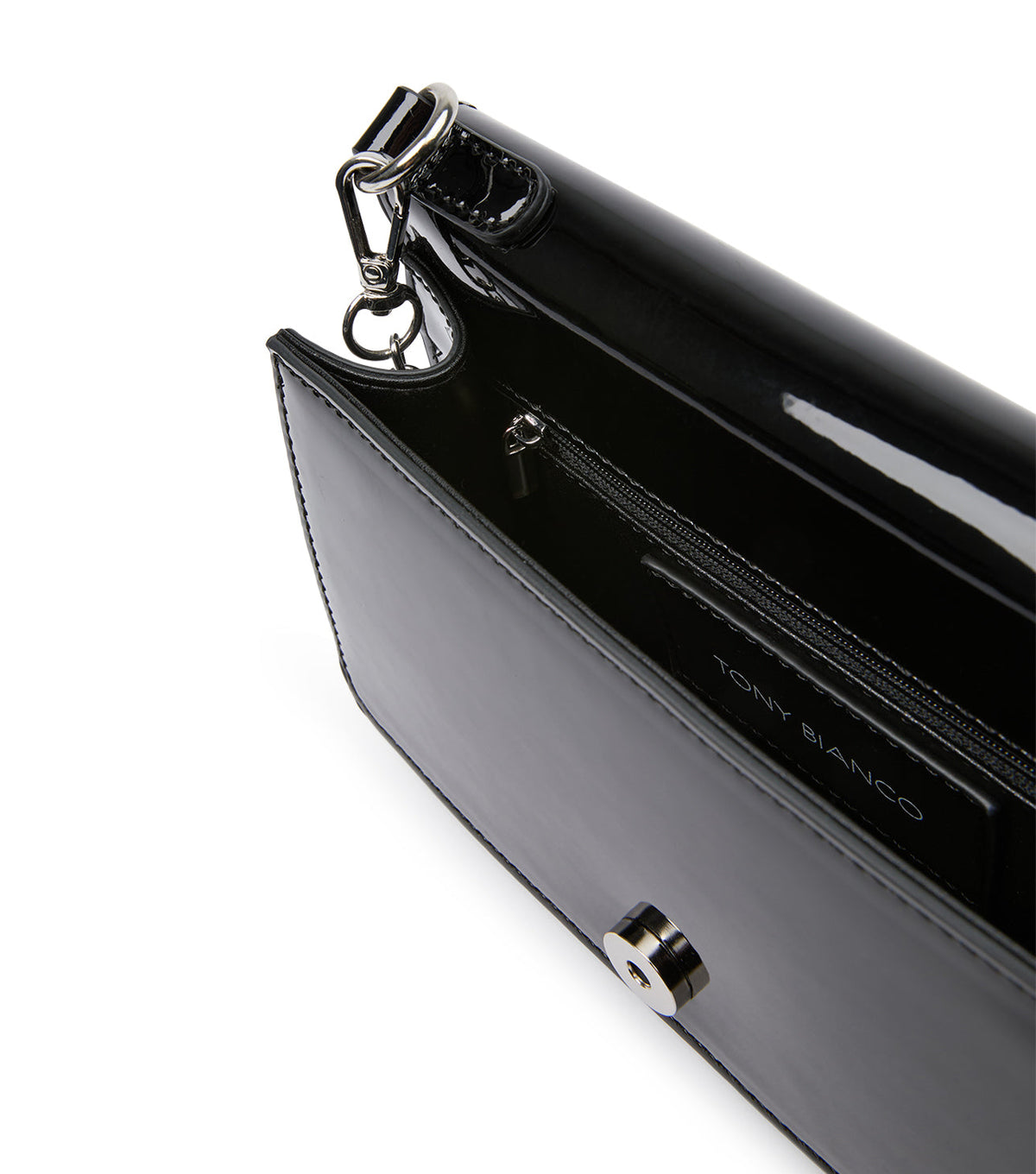 Mags Black Patent Shoulder Bag | Tony Bianco