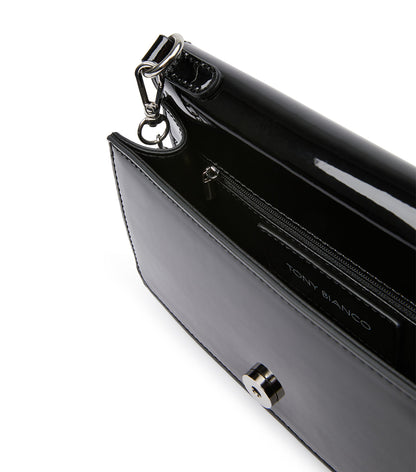 Mags Black Patent Shoulder Bag | Tony Bianco