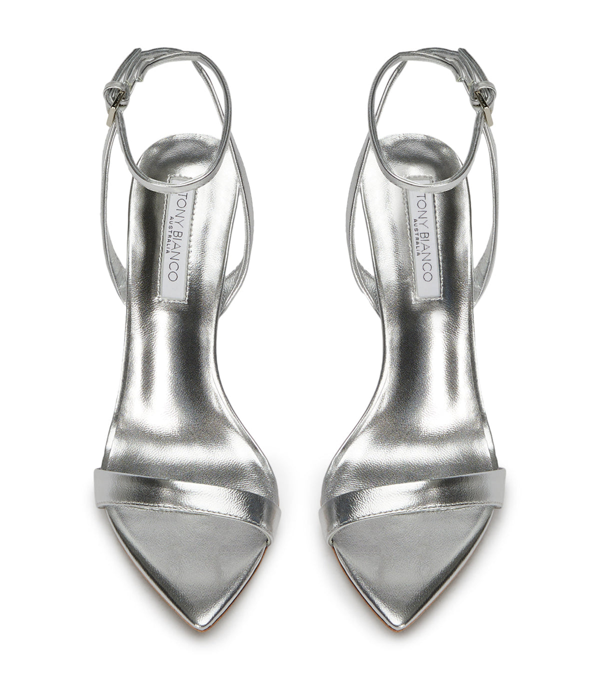 Milos Silver Nappa Metallic Heels | Tony Bianco