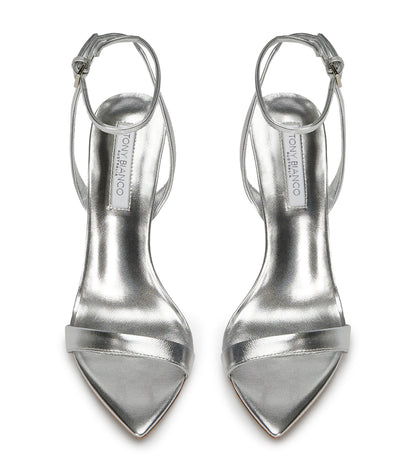 Milos Silver Nappa Metallic Heels | Tony Bianco