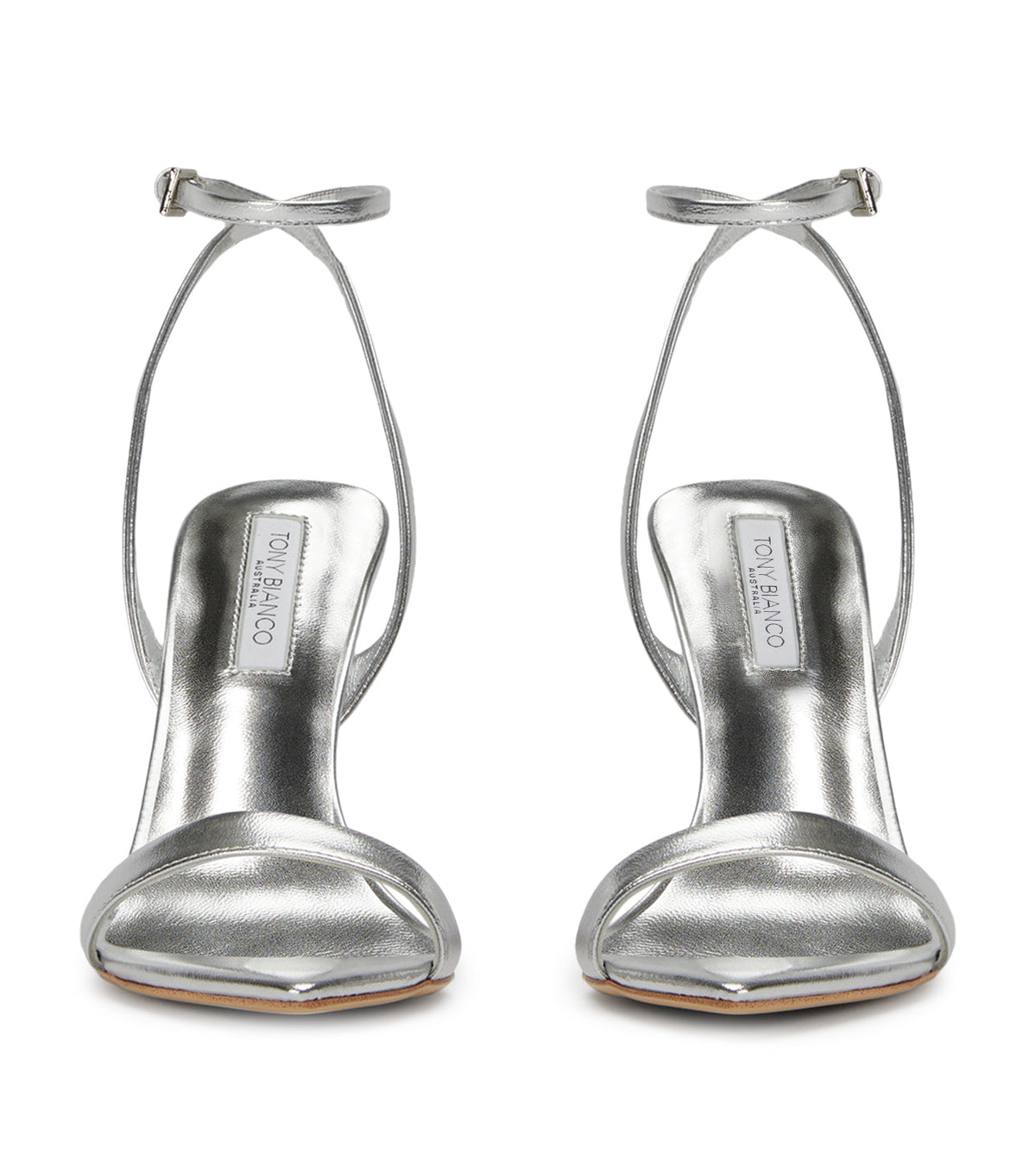 Milos Silver Nappa Metallic Heels | Tony Bianco