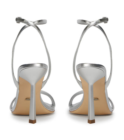 Milos Silver Nappa Metallic Heels | Tony Bianco