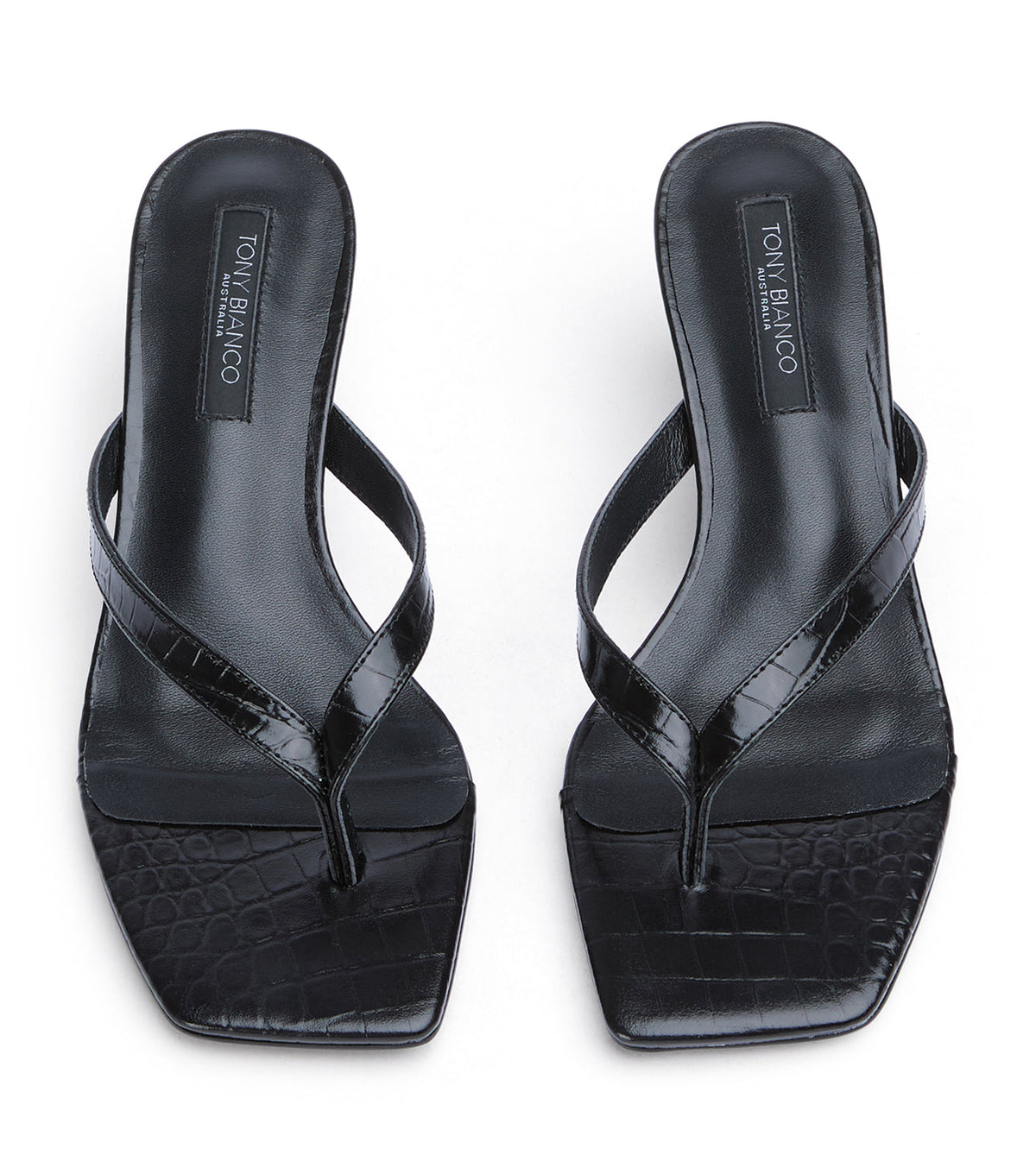 Topaz Black Croc | Tony Bianco