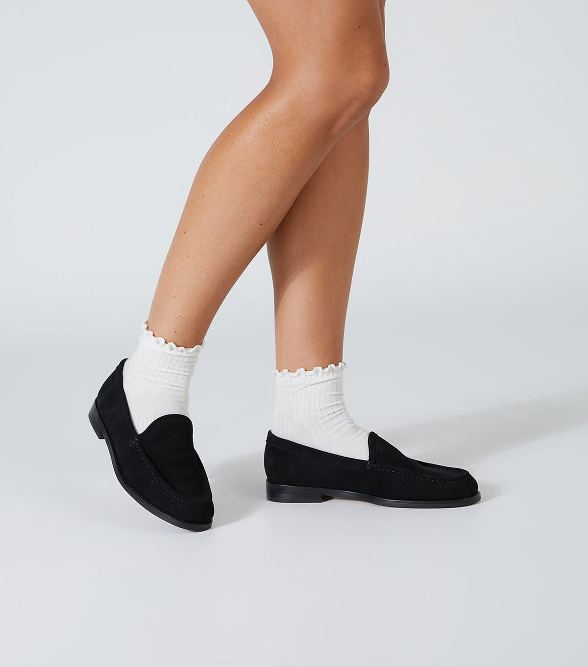 Zoe Black Suede Flats | Tony Bianco
