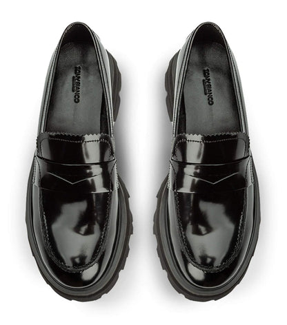 Axell Black Hi Shine Casual Shoes | Tony Bianco