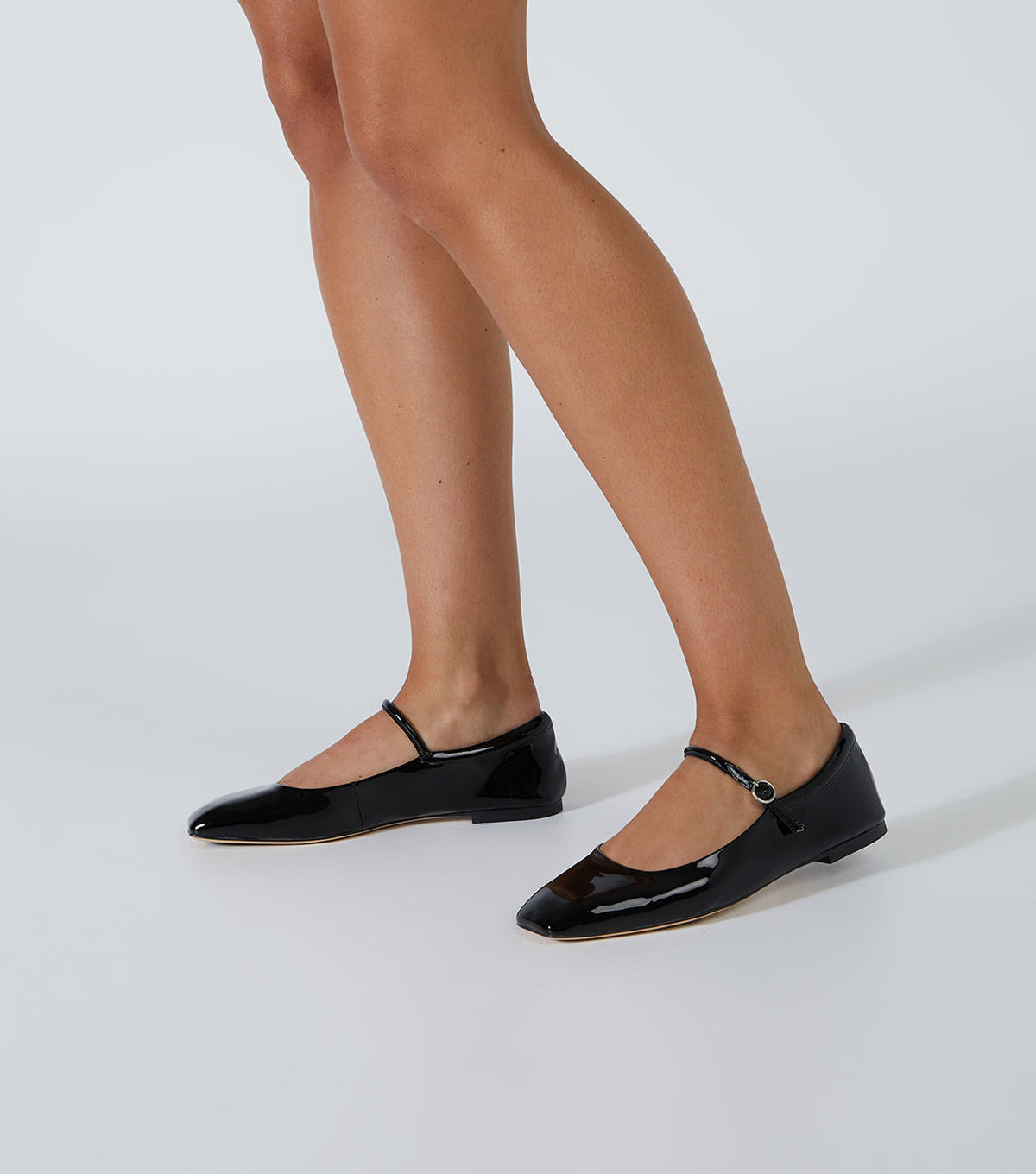 Bambi Black Patent Flats | Tony Bianco