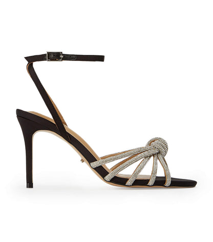Helena Black Satin Heels | Tony Bianco