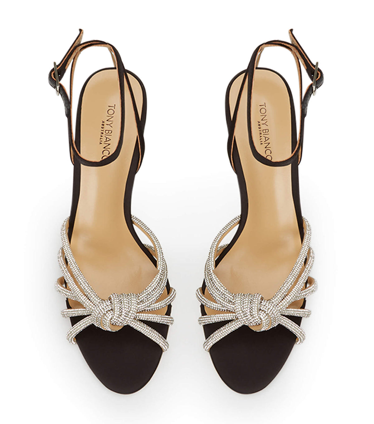 Helena Black Satin Heels | Tony Bianco