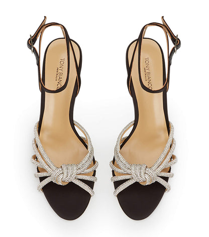 Helena Black Satin Heels | Tony Bianco