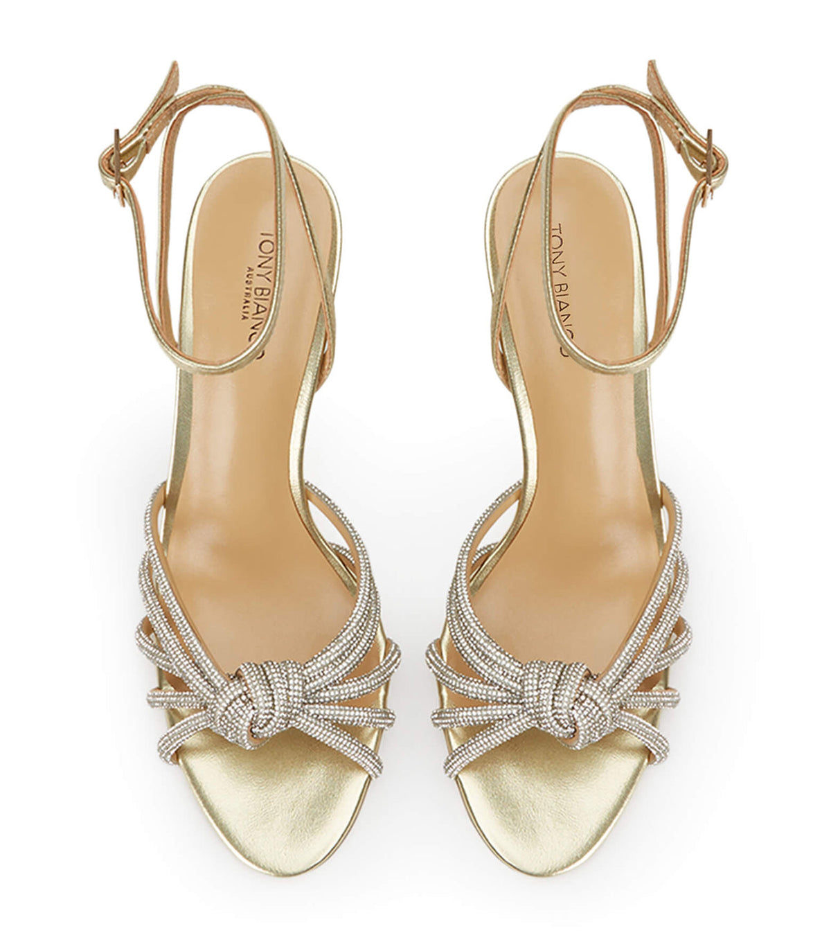 Helena Gold Nappa Metallic Heels | Tony Bianco