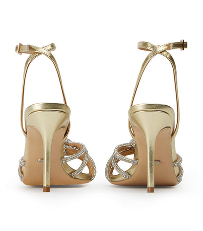 Helena Gold Nappa Metallic Heels | Tony Bianco