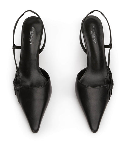 Sakai Black Nappa Heels | Tony Bianco