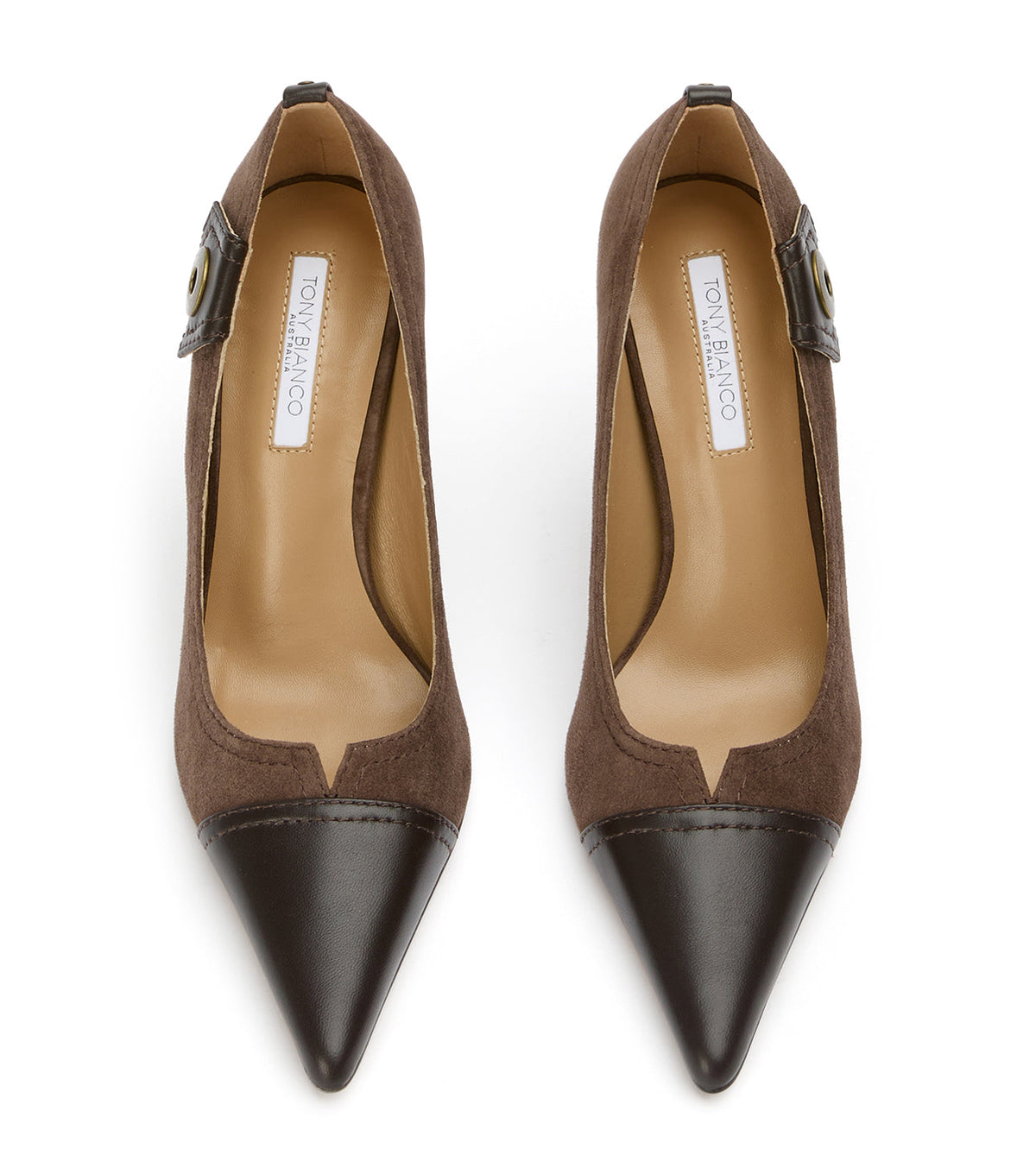 Nessa Espresso Suede/Choc | Tony Bianco