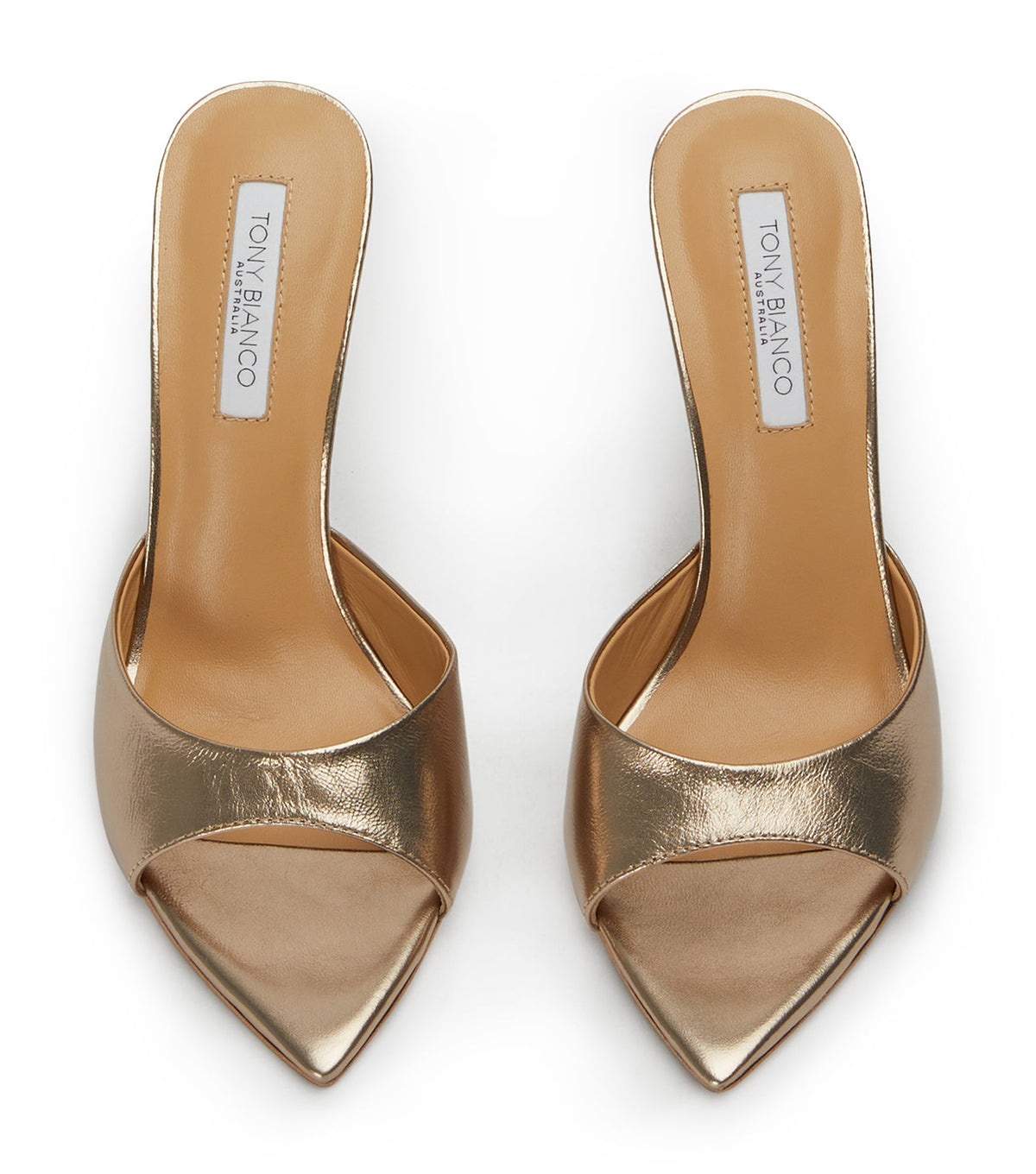 Malibu Amber Nappa Metallic Heels | Tony Bianco