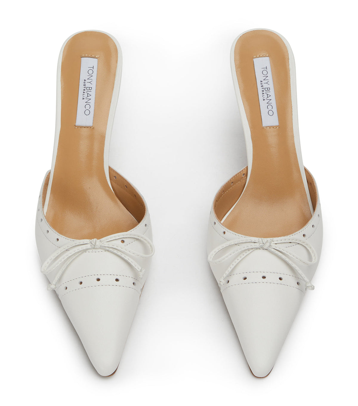 Scooter White Nappa Heels | Tony Bianco