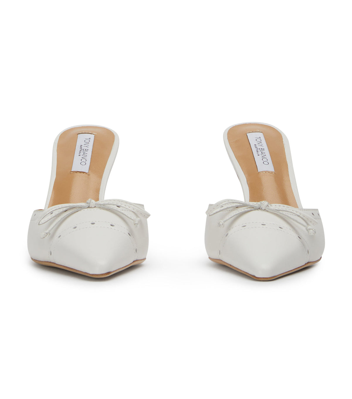 Scooter White Nappa Heels | Tony Bianco
