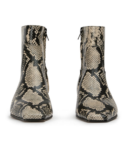 Rupert Ecru Snake Ankle Boots | Tony Bianco